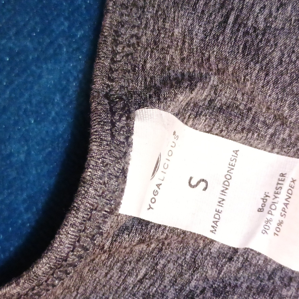 Yogalicious Women's Gray Racerback Tank Top - Picture 2 of 3